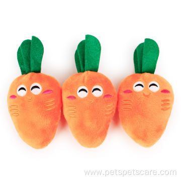 Vegetable series plush carrot dog toy with sound